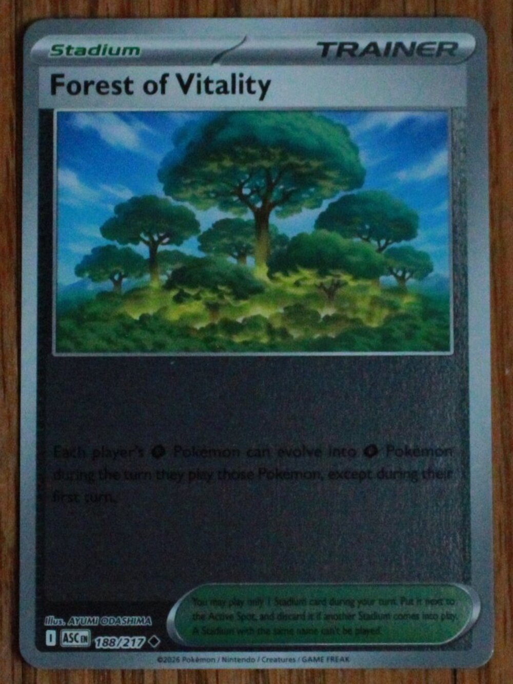 Pokemon "Forest of Vitality" Reverse Holo Trading/Playing Card